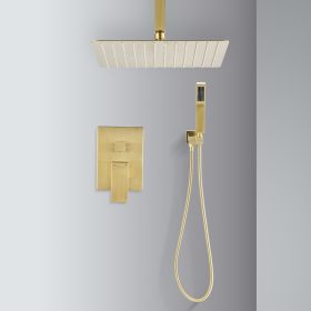 Ceiling Mounted Shower System Combination Kit With Handheld And 16 Inch Showerhead