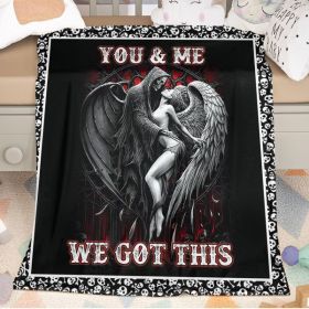 Beauty and Ghost human skeleton Printed Halloween Soft Cozy Lightweight Durable Plush Flannel Throw Blanket for Bedroom Living Rooms Sofa Couch 5