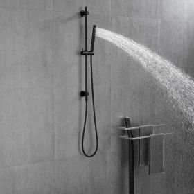 Environmentally Friendly Handheld Showerhead With 28 Inch Slide Bar And 59 Inch Hose (Option: Matte black)