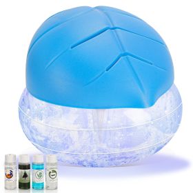 Air Purifier Black Blue With Aromatherapy Oil 4 Pieces (Color: Blue)