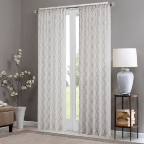 Diamond Sheer Window Curtain Panel(Only 1 Pc Panel) (Color: as Pic)