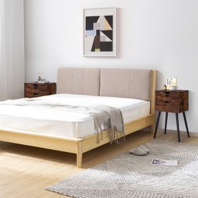 Nightstand with 2 Drawers, Bedside Tables with Solid Wood Legs and Storage, End Table, Side Table, Bedside Furniture for Bedroom, Living Room (Color: As Picture)