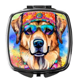 Hippie Dawg Compact Mirror Decorative Travel Makeup Mirror for Women Girls Gifts Pocket Makeup Mirror Folding Handheld (Default: Default)